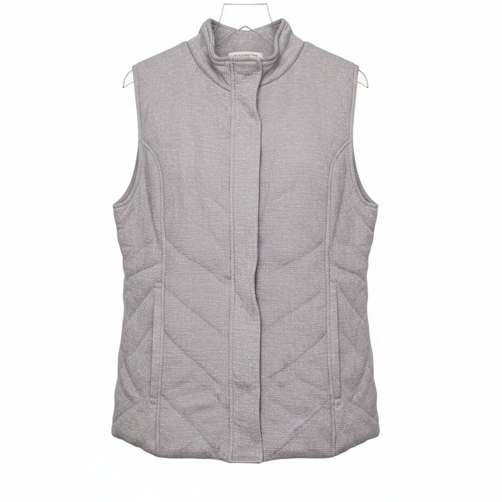 Jones New York Sport XL Gray Metallic Sleeveless Vest Full Zip